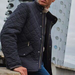 Barbour Powell Riding Outdoor Barn Jacket Coat in Navy MSRP$350 Great Reviews